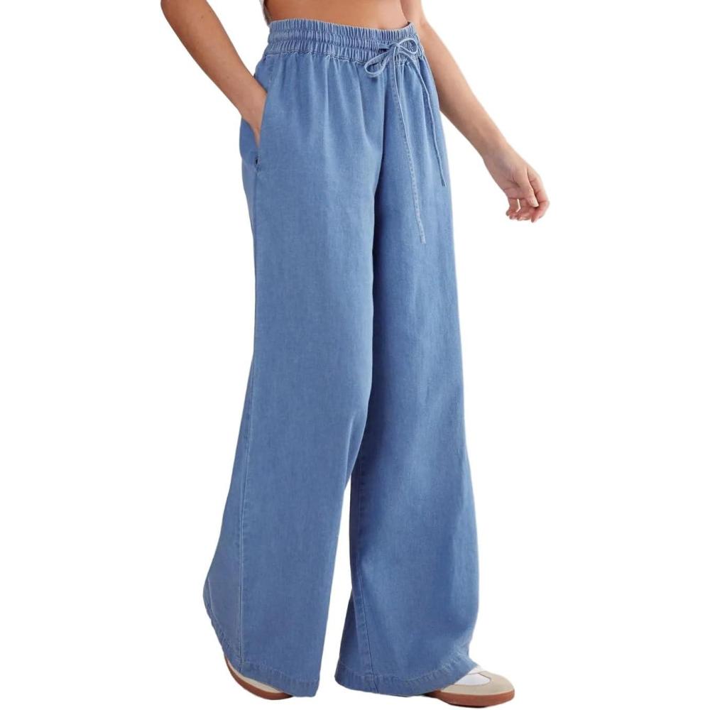 imageWomens Chambray Pull on PantsPale Wash