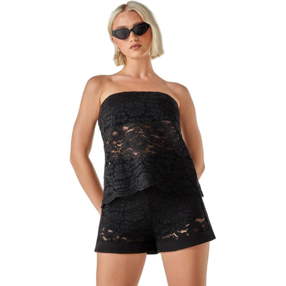 imageWomens Lace Tailored ShortsBlack