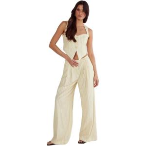 Butter Pinstripe Tailored Pant(Butter)
