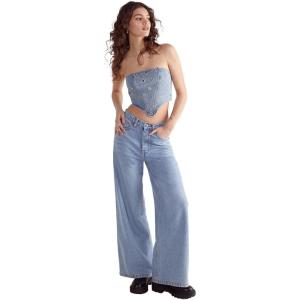 Eyelet Denim Top(Light Wash)