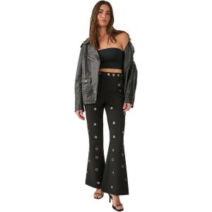Eyelet Tailored Flared Pants(Black)