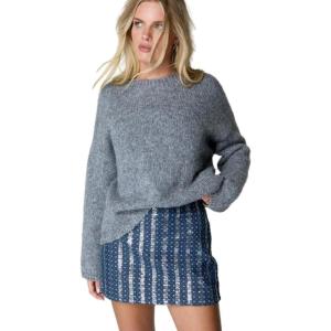 Sequin Denim Mini Skirt(Indigo)