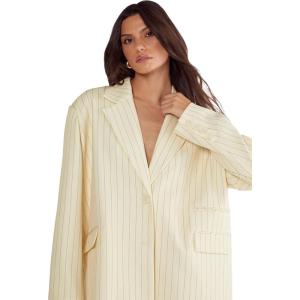 Women’s Butter Pinstripe Tailored Blazer(Butter)