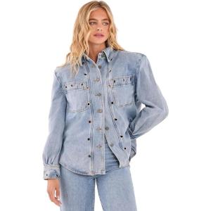Women’s Eyelet Detail Denim Jacket(Light Wash)