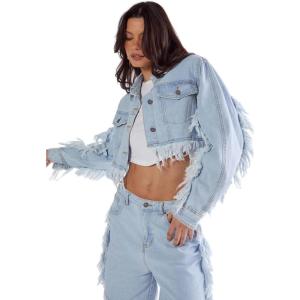 Women’s Frayed Edge Denim Short(Light Wash)