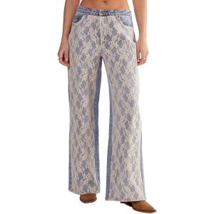 Women’s Lace Detail Denim Jean(Vintage Wash)