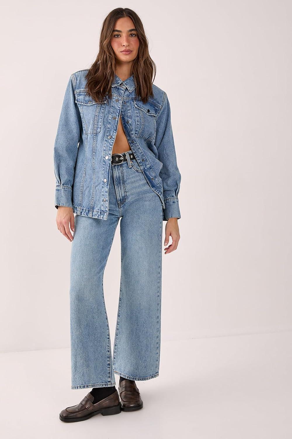 imageNasty Gal Denim Shoulder Pad Shirt
