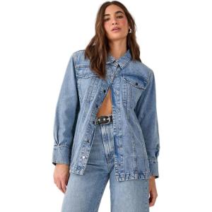 Nasty Gal Denim Shoulder Pad Shirt