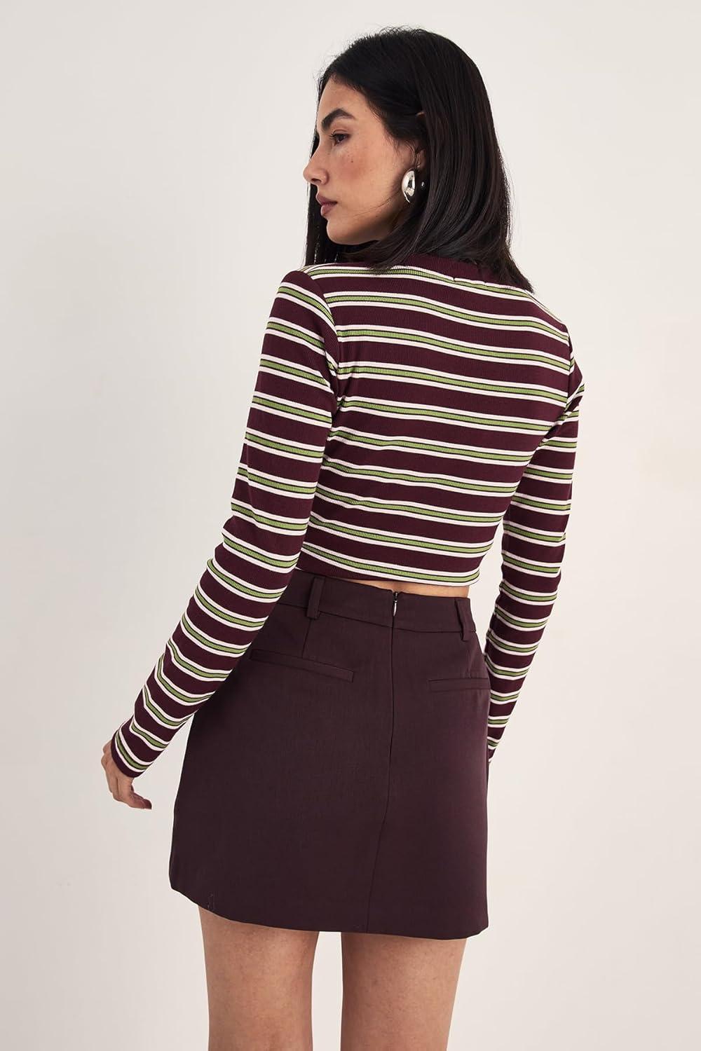 image:imageNasty Gal Belted Split Mini SkirtChocolate