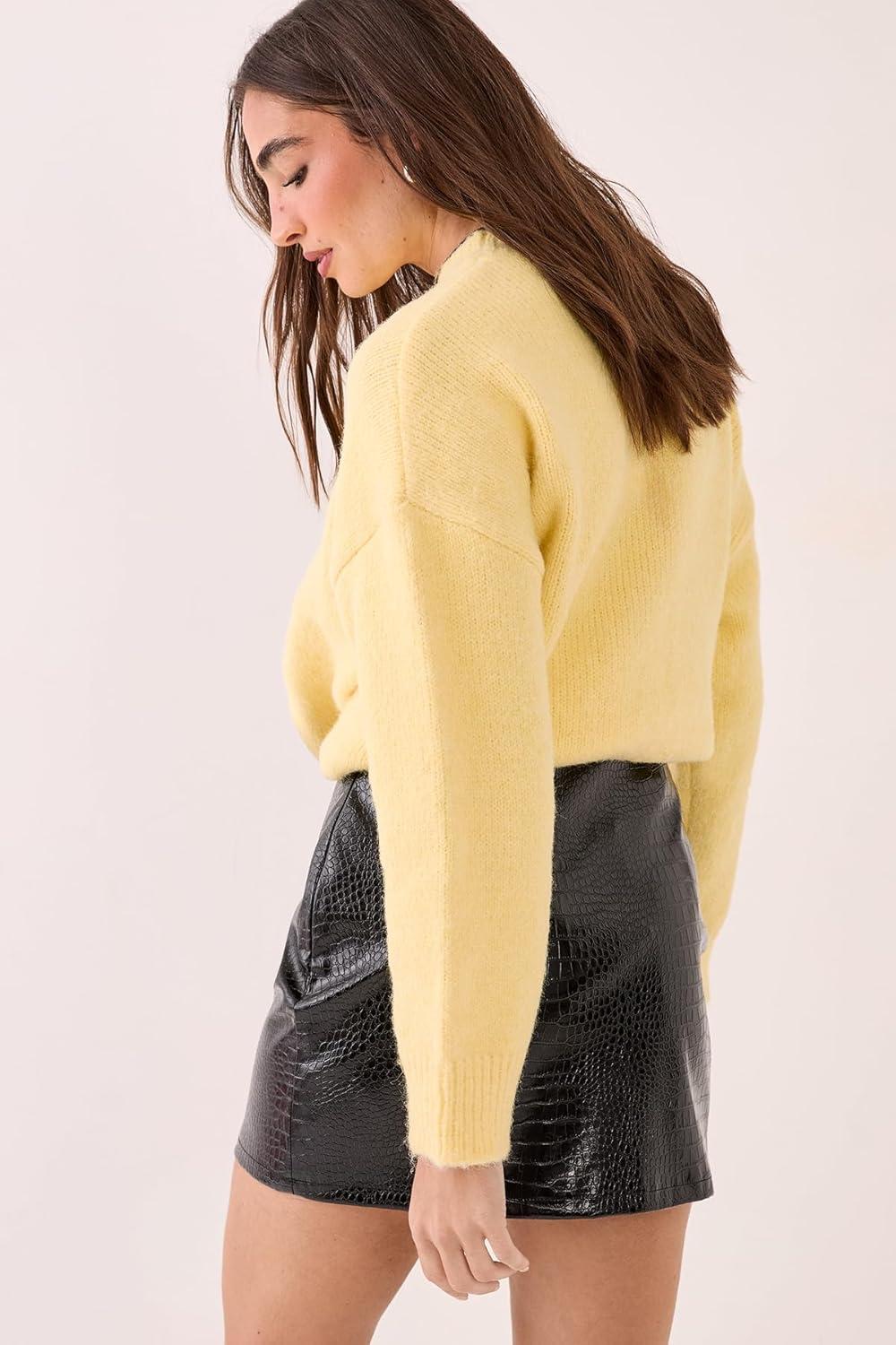image:imageNasty Gal Croc Vinyl Faux Leather Mini Skirt