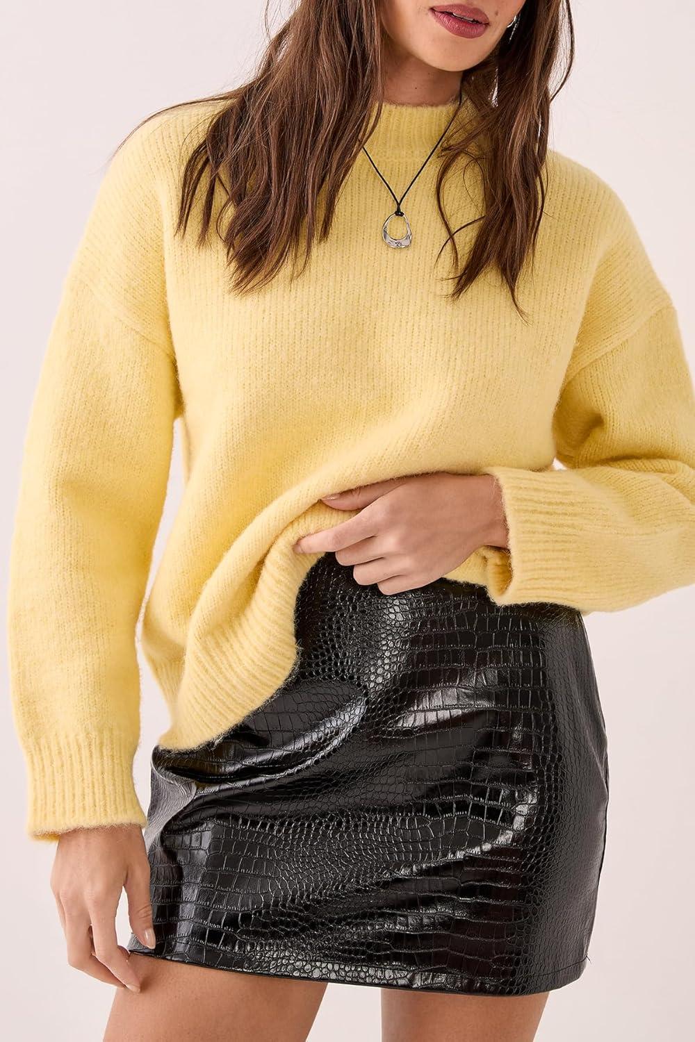 image:imageNasty Gal Croc Vinyl Faux Leather Mini Skirt