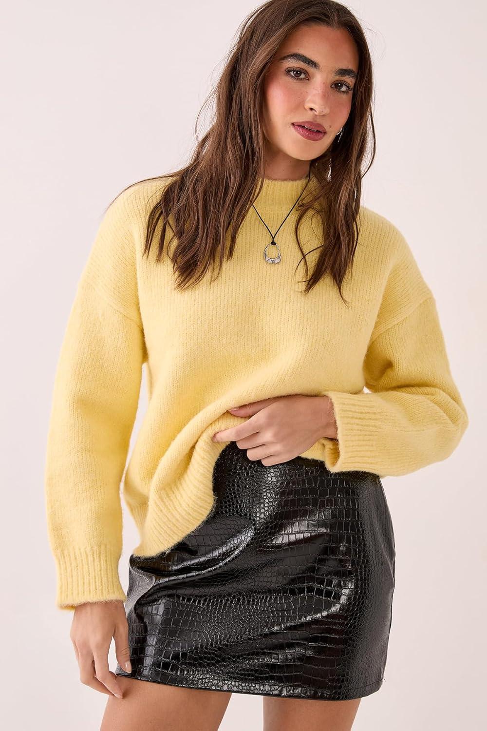 image:imageNasty Gal Croc Vinyl Faux Leather Mini Skirt