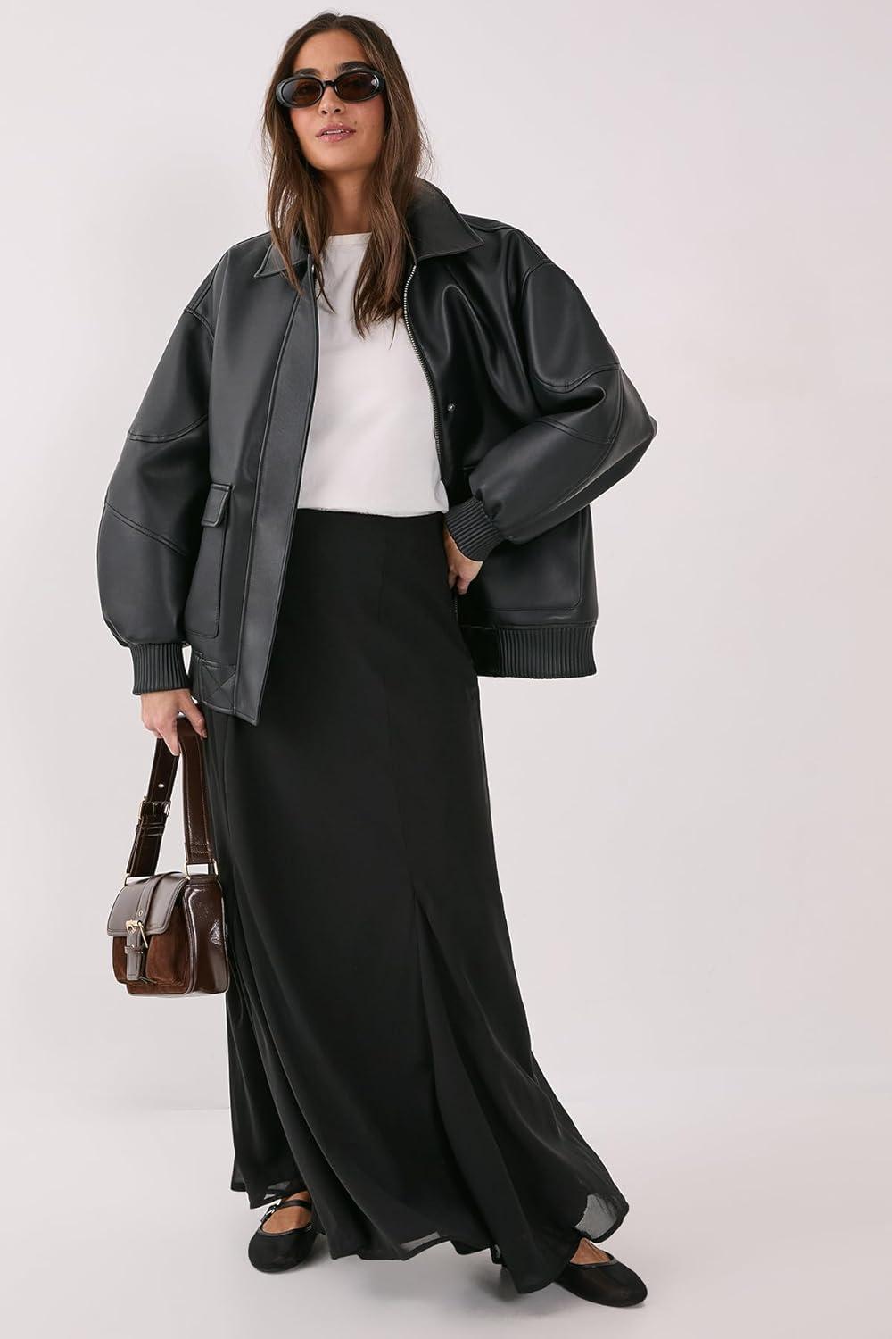 image:imageNasty Gal Godet Floaty Maxi SkirtBlack