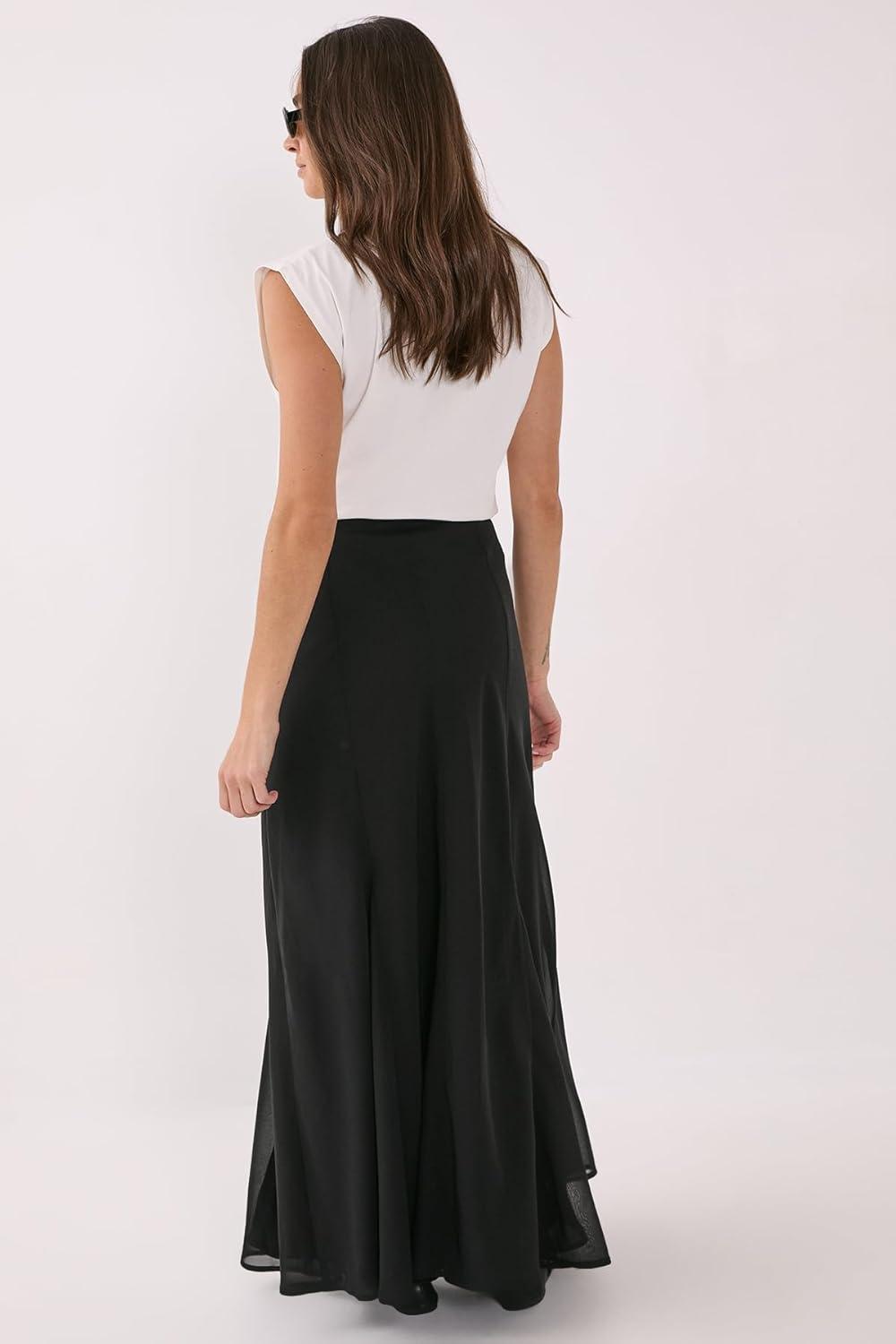 image:imageNasty Gal Godet Floaty Maxi SkirtBlack