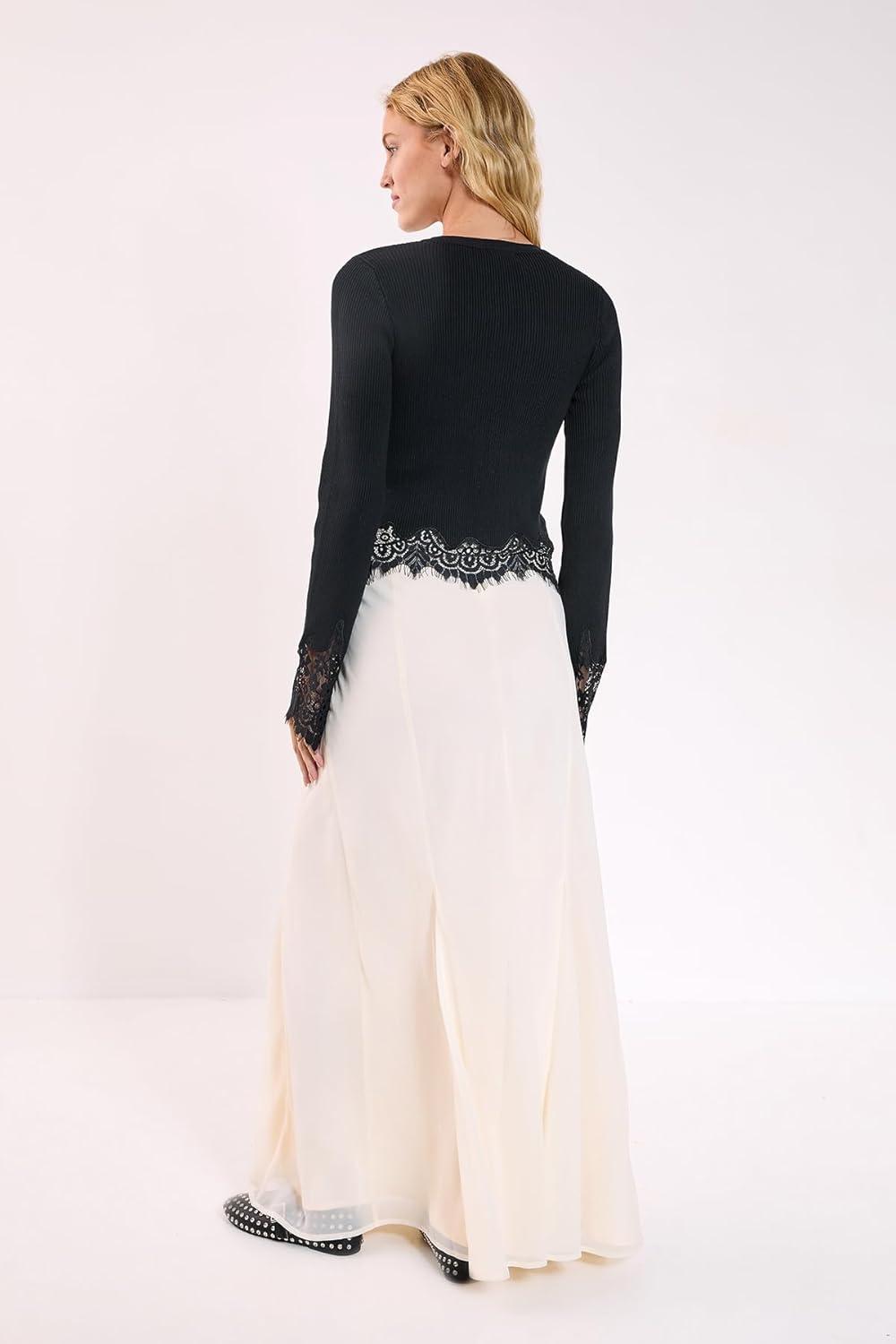 image:imageNasty Gal Godet Floaty Maxi SkirtCream