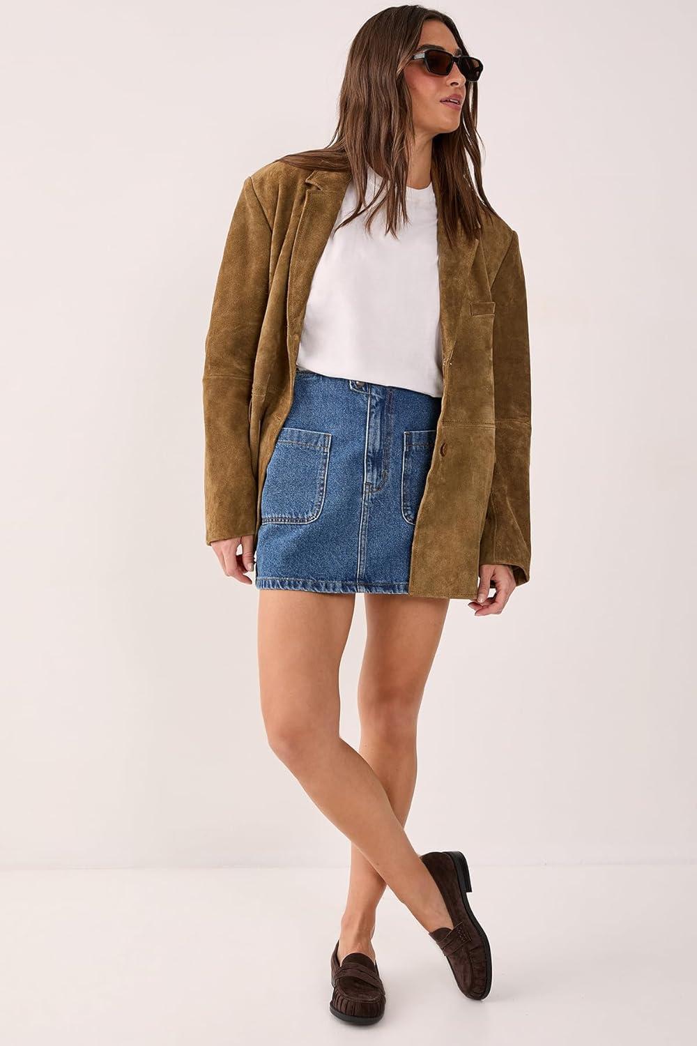 image:imageNasty Gal Pocket Front Denim Mini Skirt