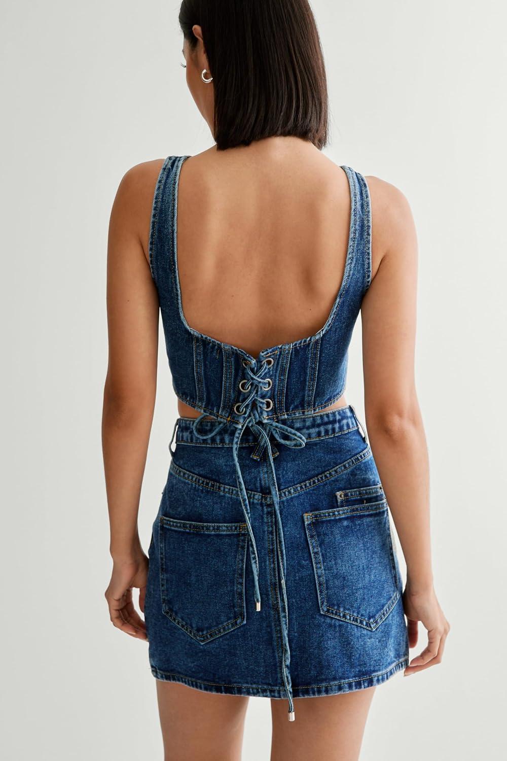 image:imageNasty Gal Womens Lace Front Mini SkirtAuthentic Midwash
