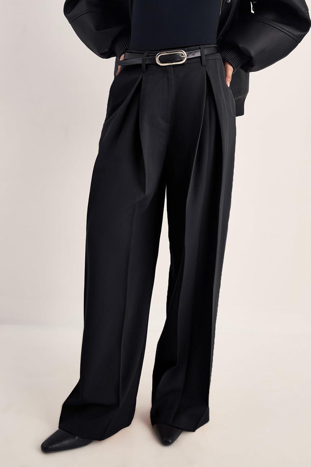 image:imageNasty Gal Mens Double Pleated Wide Leg Tailored PantsBlack