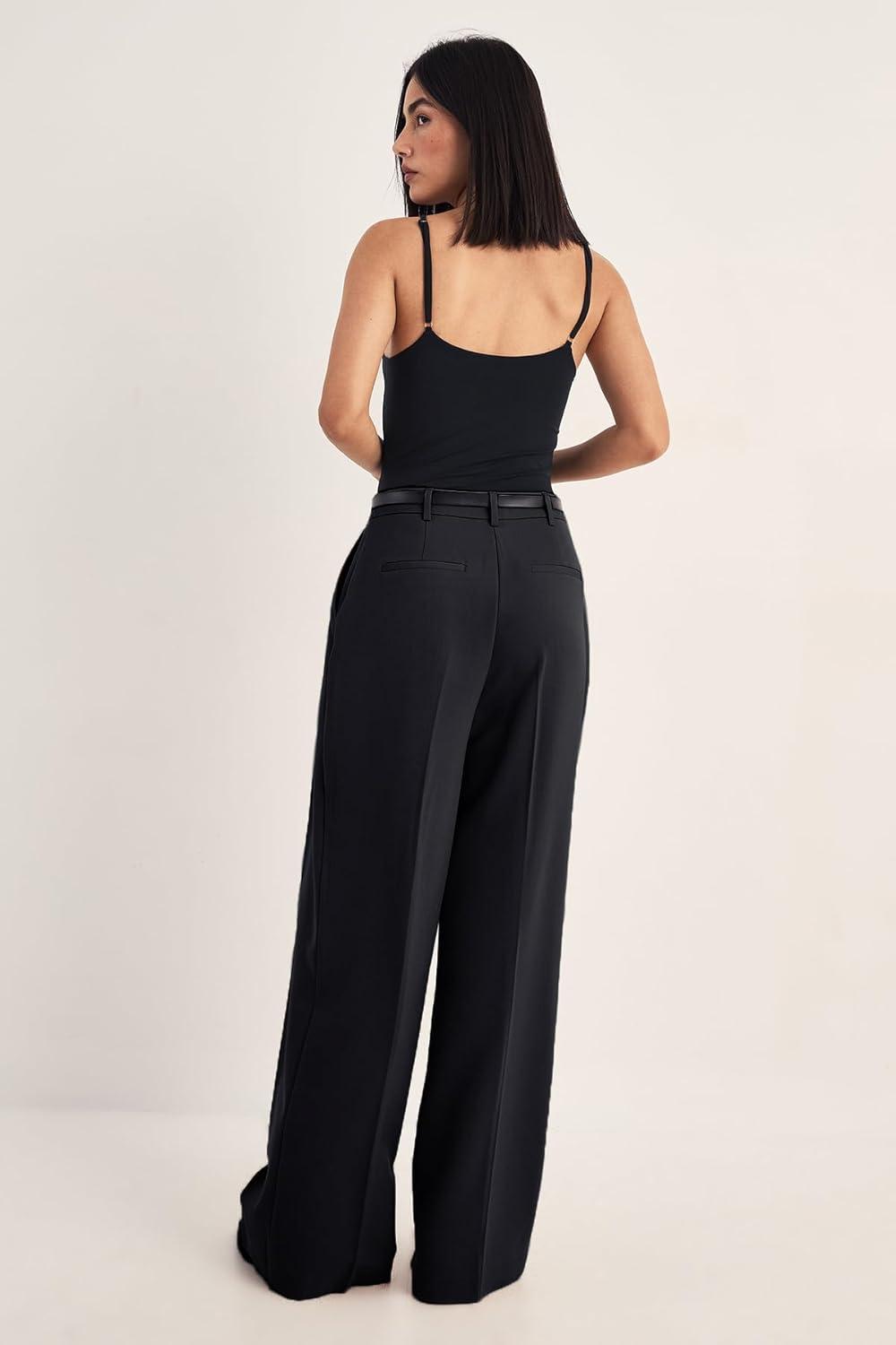 image:imageNasty Gal Mens Double Pleated Wide Leg Tailored PantsBlack