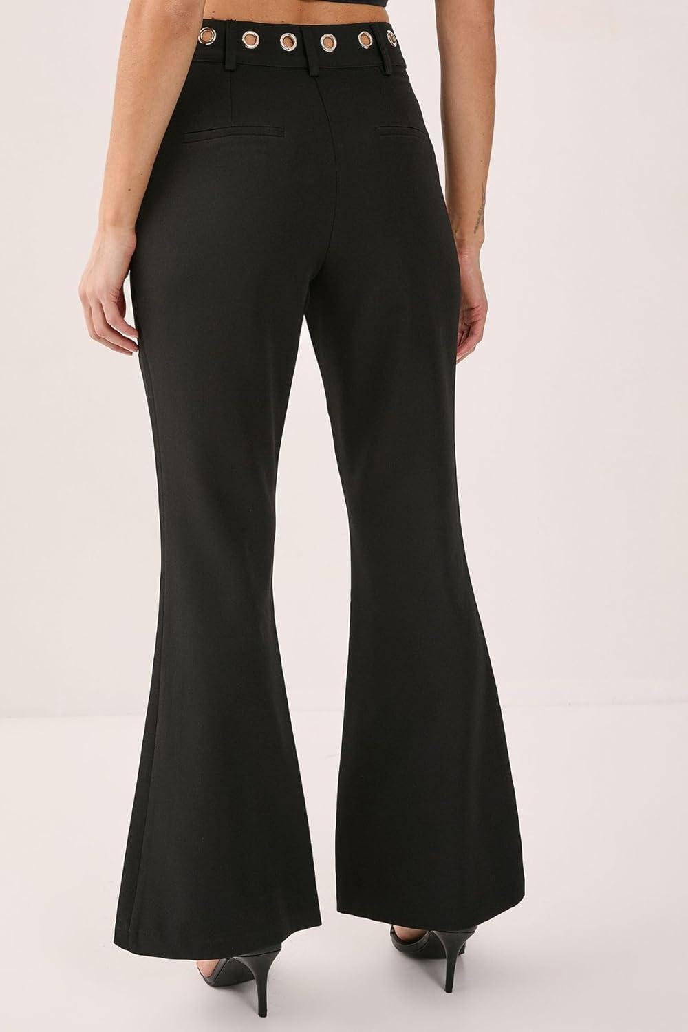 image:imageNasty Gal Eyelet Tailored Flared PantsBlack