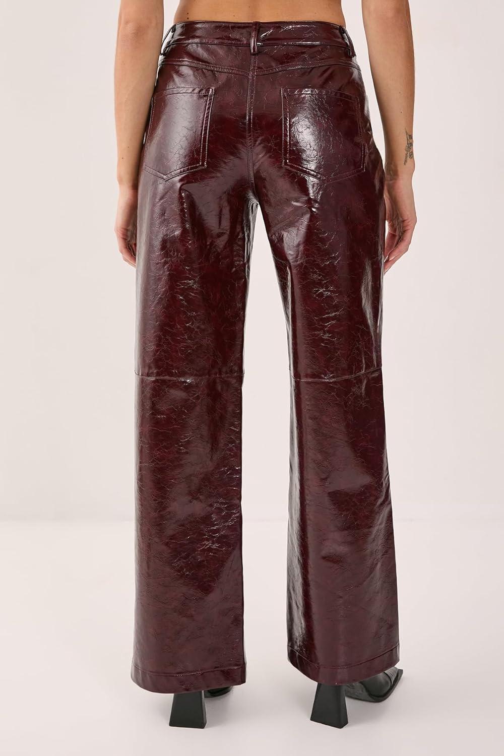 image:imageNasty Gal Premium Vinyl High Shine Faux Leather Slouch Pant