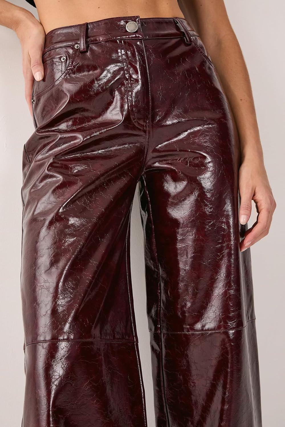 image:imageNasty Gal Premium Vinyl High Shine Faux Leather Slouch Pant
