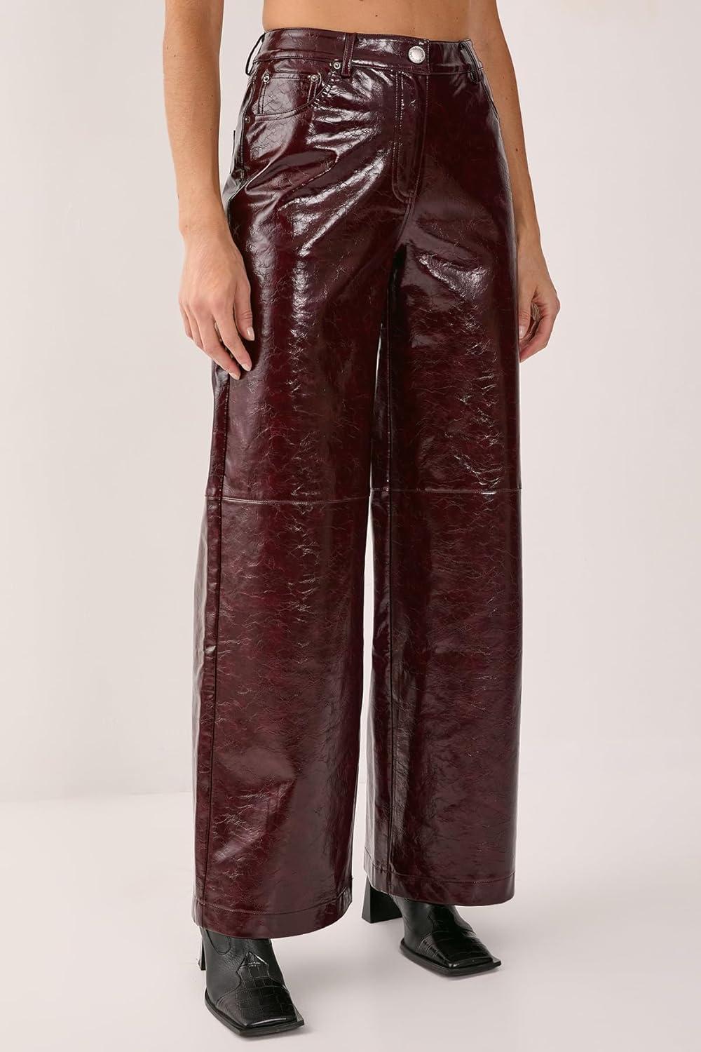 image:imageNasty Gal Premium Vinyl High Shine Faux Leather Slouch Pant