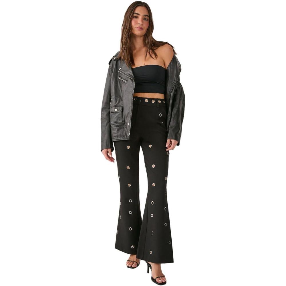 image:imageNasty Gal Eyelet Tailored Flared PantsBlack