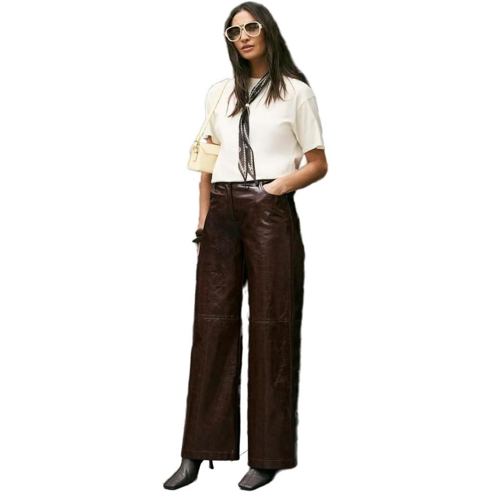 image:imageNasty Gal Premium Vinyl High Shine Faux Leather Slouch Pant