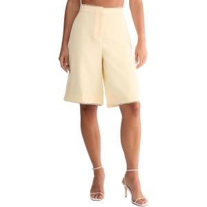 Nasty Gal Picot Trim Tailored Jort(Lemon)