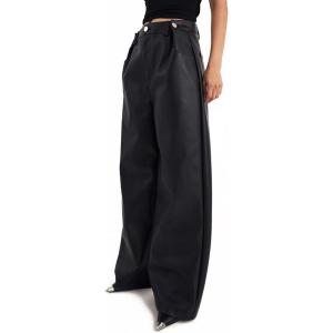 Nasty Gal Slouch Faux Leather Pants(Black)