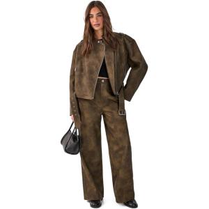 Nasty Gal Slouch Faux Leather Pants(Olive)